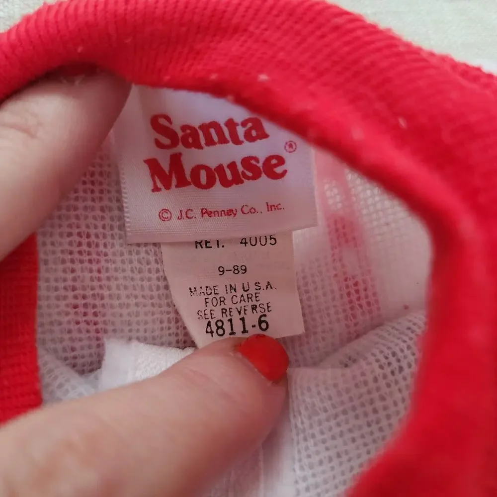 Vintage Santa Mouse Footed PJs 6-9 months